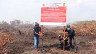 Gakkum KLHK Segel Lokasi Karhutla pada 4 Perusahaan di Kalbar