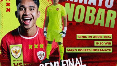 Polres Indramayu Ajak Masyarakat Nobar Pertandingan Indonesia U-23 vs Uzbekistan U-23