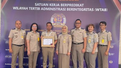 Kantah Kota Jaksel Raih Penghargaan Wilayah Tertib Administrasi Berintegritas (WTAB)