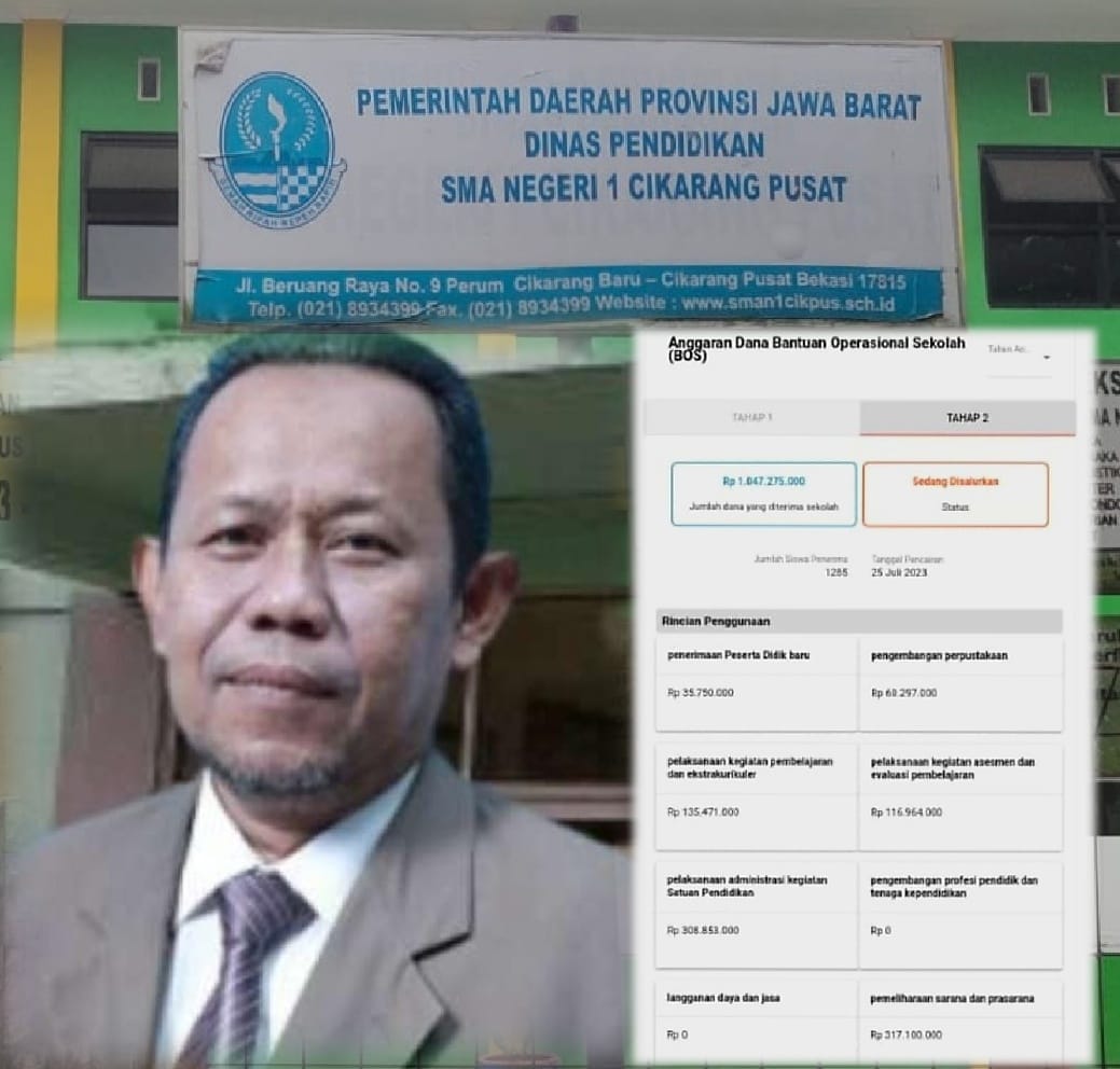 Dugaan Korupsi Milyaran Anggaran Dana BOS di SMAN 1 Cikarang Pusat Semakin Jelas